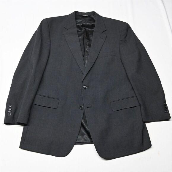 Jos A Bank 44R Dark Gray 100% Wool Mens Blazer Suit Jacket Coat